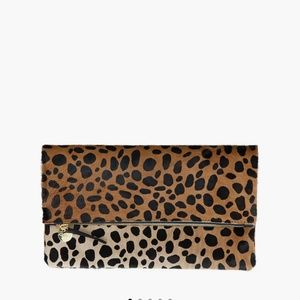 Clare V Leopard Foldover Clutch